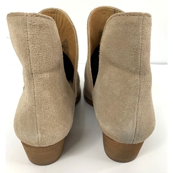 Free People Beige Suede Pointed-Toe Ankle Booties Size 39.5 EU 9/9.5 US Womens - Picture 9 of 13